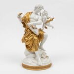 cappé giuseppe musica e poesia porcellana bianca e oro 1960 circa a