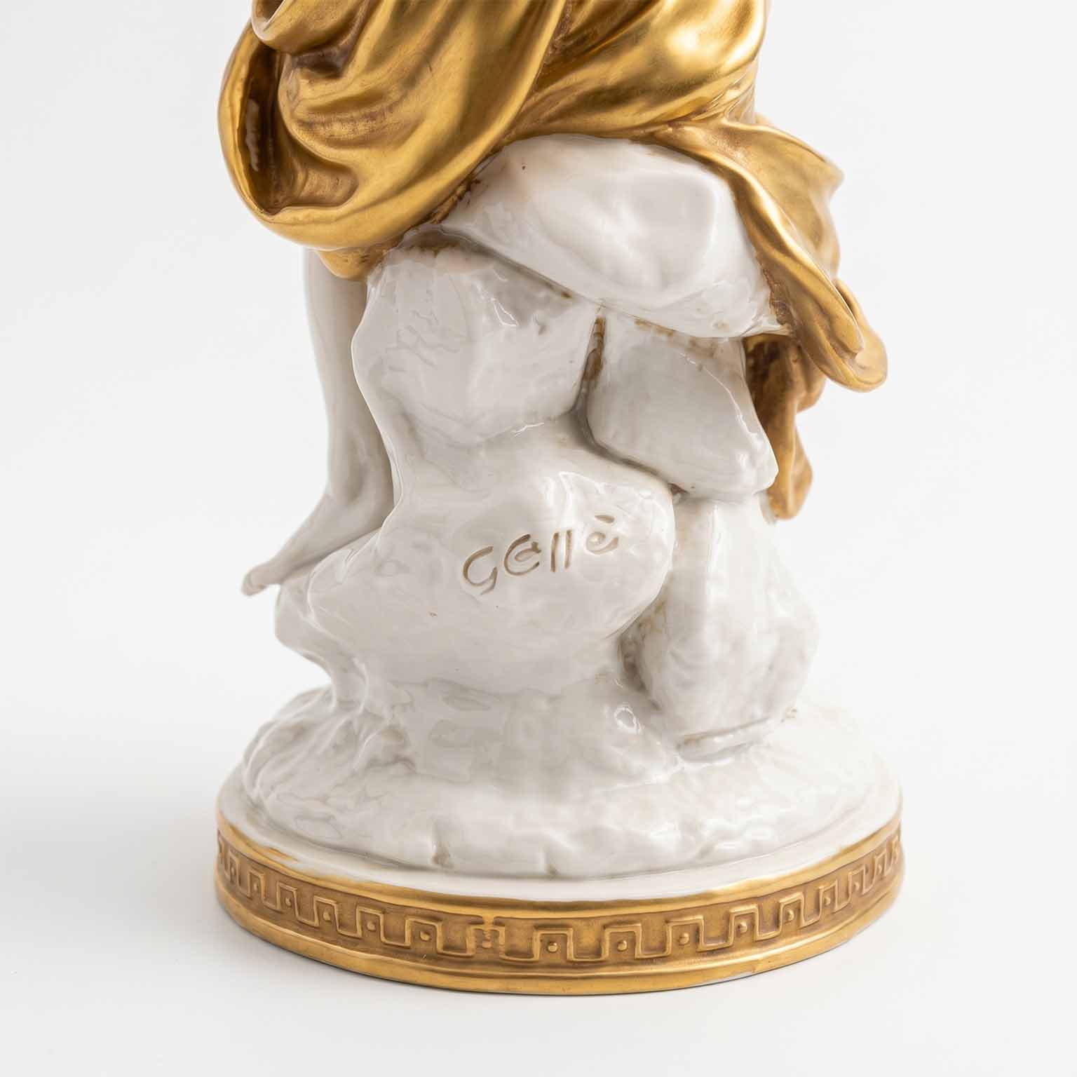 cappé giuseppe musica e poesia porcellana bianca e oro 1960 circa d