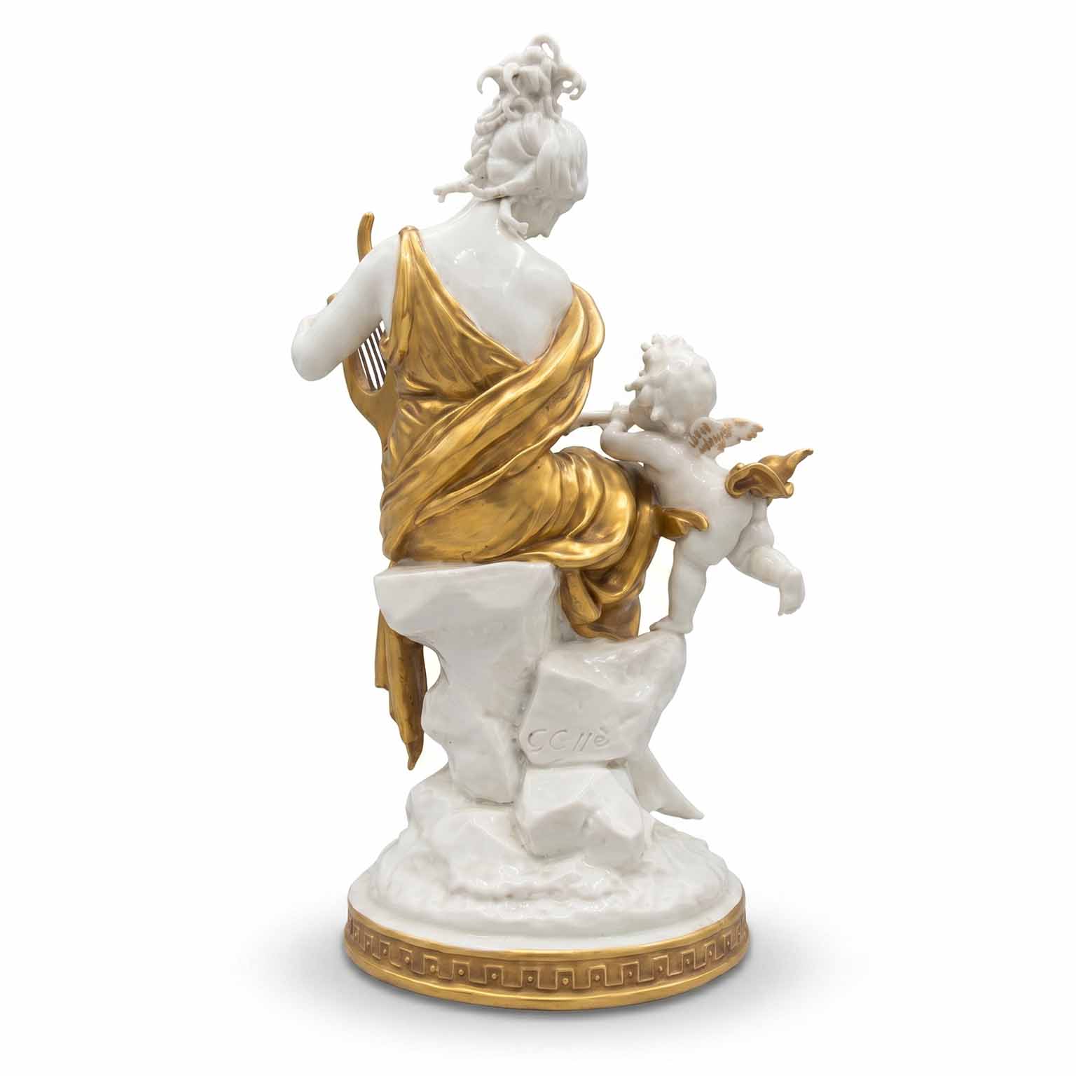 cappé giuseppe musica e poesia porcellana bianca e oro 1960 circa h