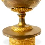 coppia di candelieri impero in bronzo dorato g
