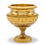 coppia di candelieri impero in bronzo dorato i
