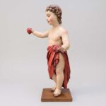 gesù bambino astante con cuore scultura antica policroma b